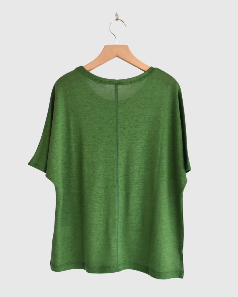 Linen T-shirt in Green