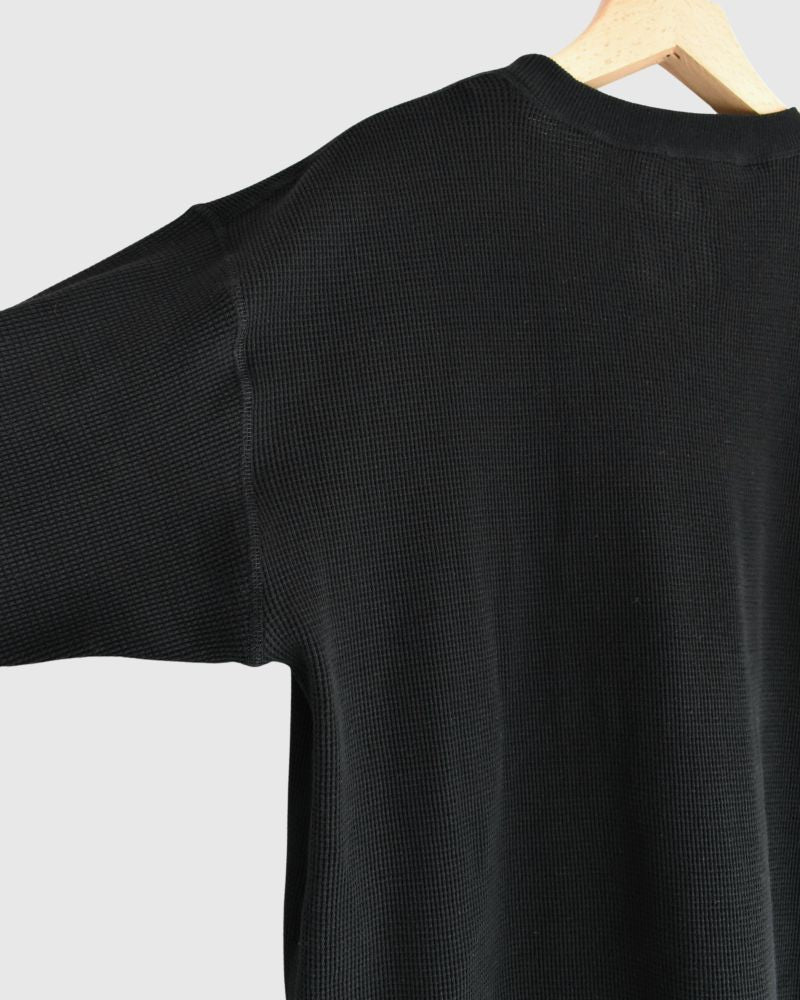 Waffle Long Sleeve Tee in Black