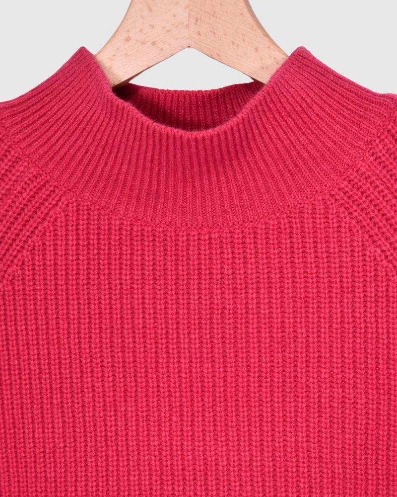 JAPAN RIDGE KNITTING PULLOVER in Pink