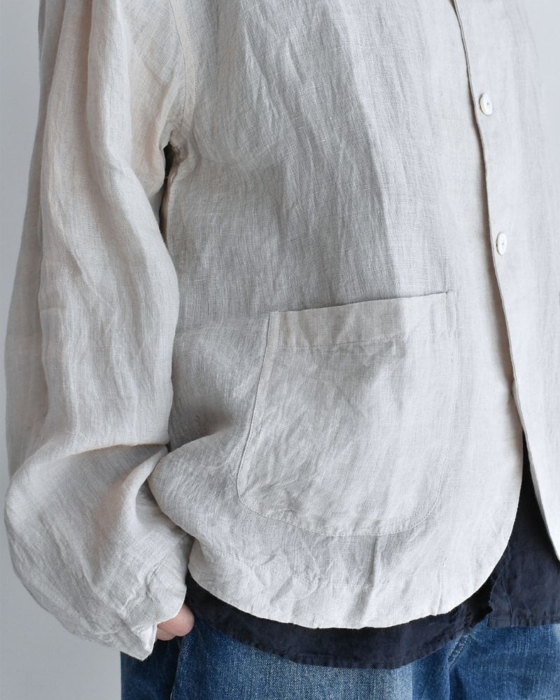Handwoven 60x60 Linen Jacket in LightGray