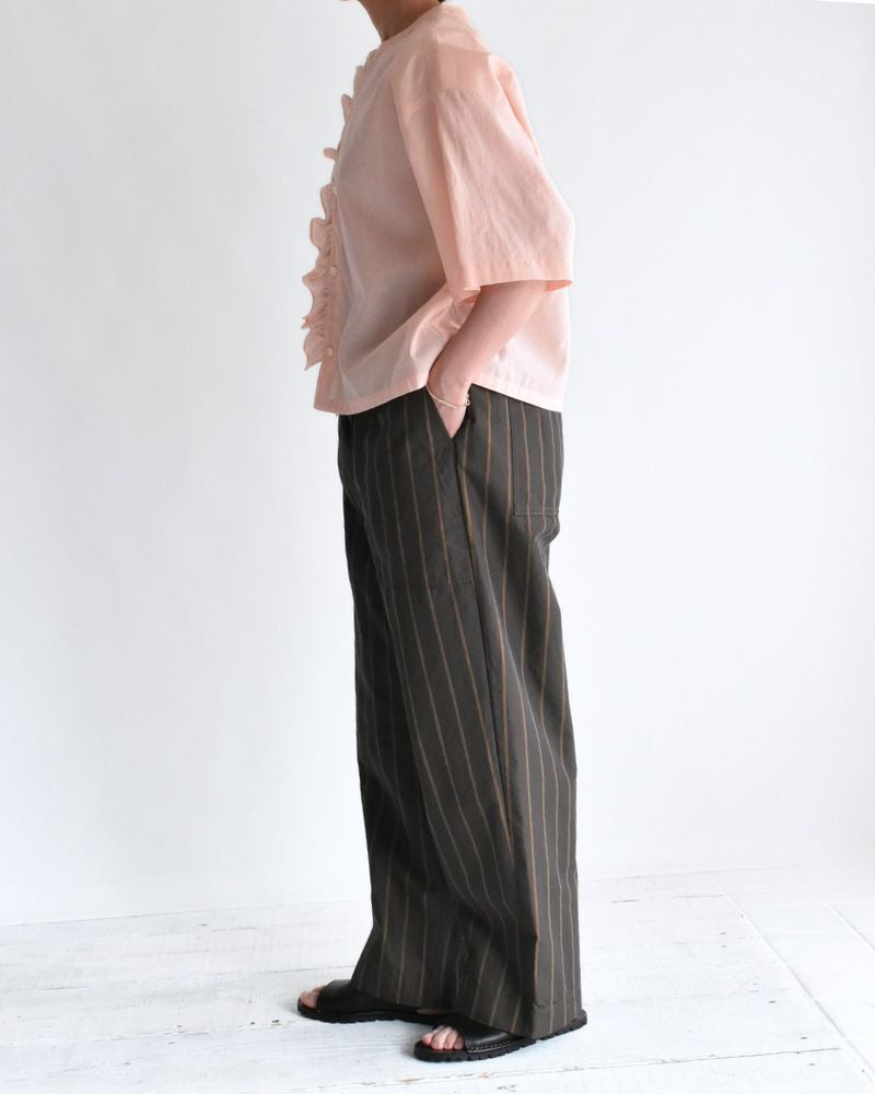 HARBY-W Easy Pants in Brown Stripe