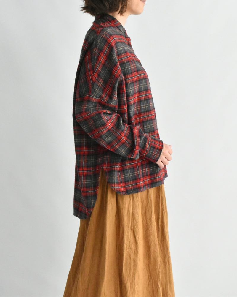 Oversized Shirt in Red Check