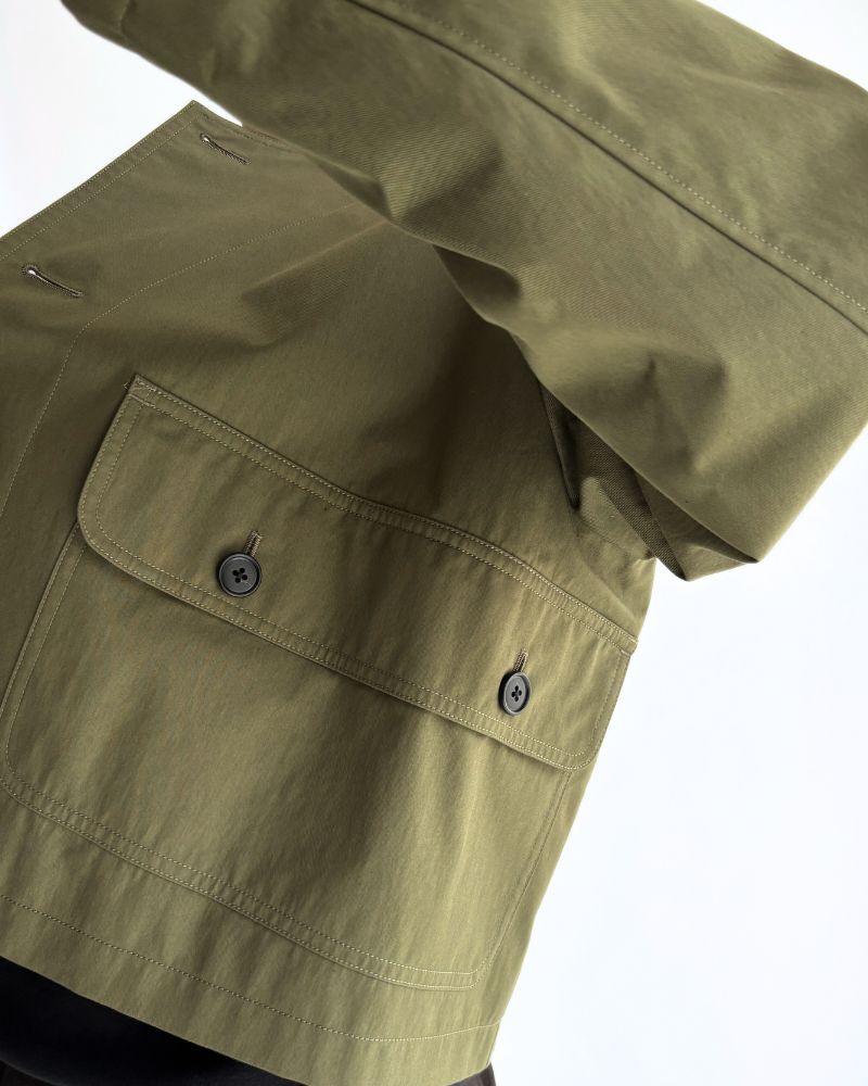ROCKY-GABA Collarless Jacket in Khaki