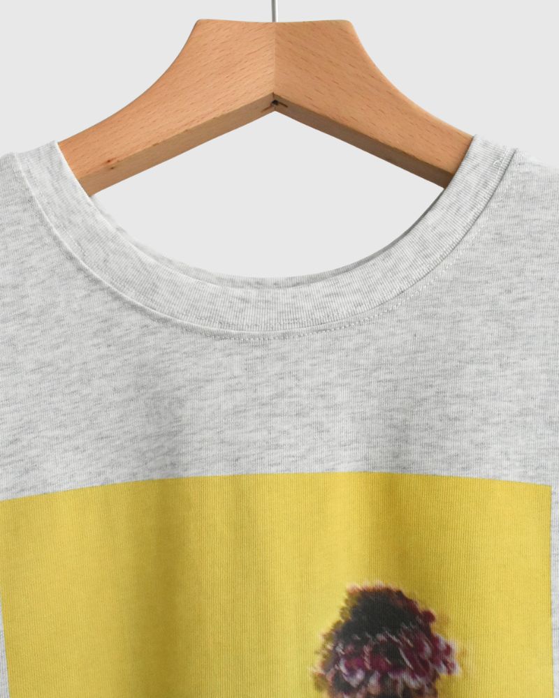 2-Way Graphic Print T-shirt in AshGray