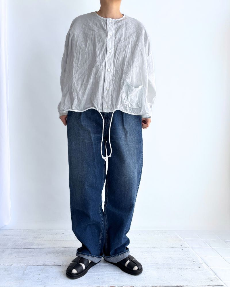 Hem Cord Adjustment Shirt in PaleBlue