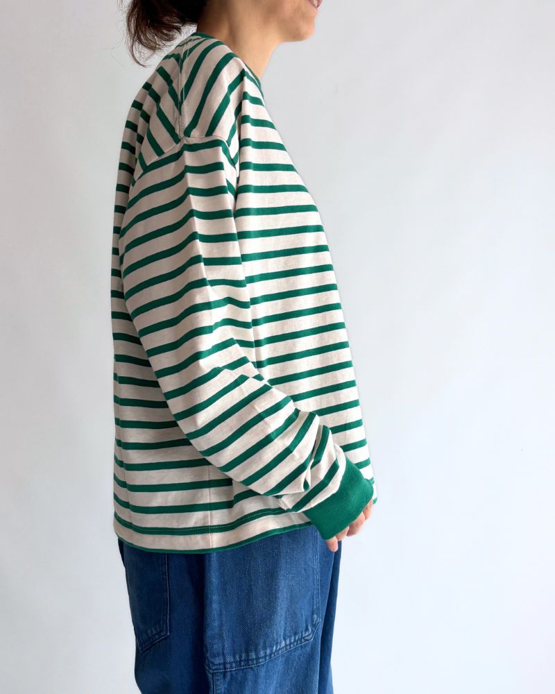 Taco Cotton Striped Long Sleeve T-Shirt Royal in Pink/Green
