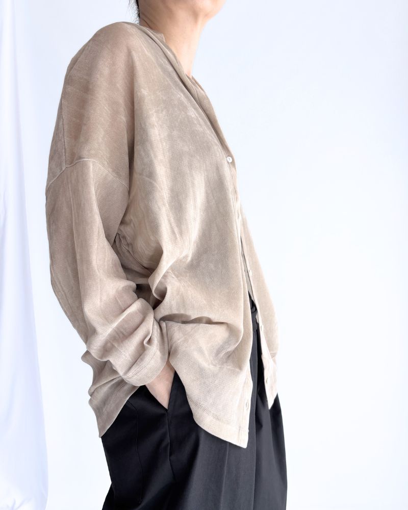TULLE FLOCKY Cardigan in Beige