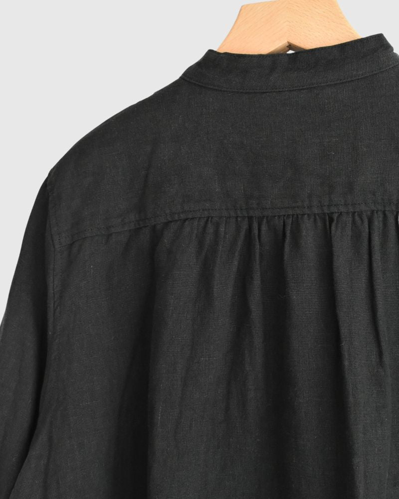 French Linen Shirt in Black