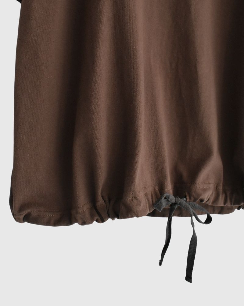 Cutoff Drawstring Tee in Brown