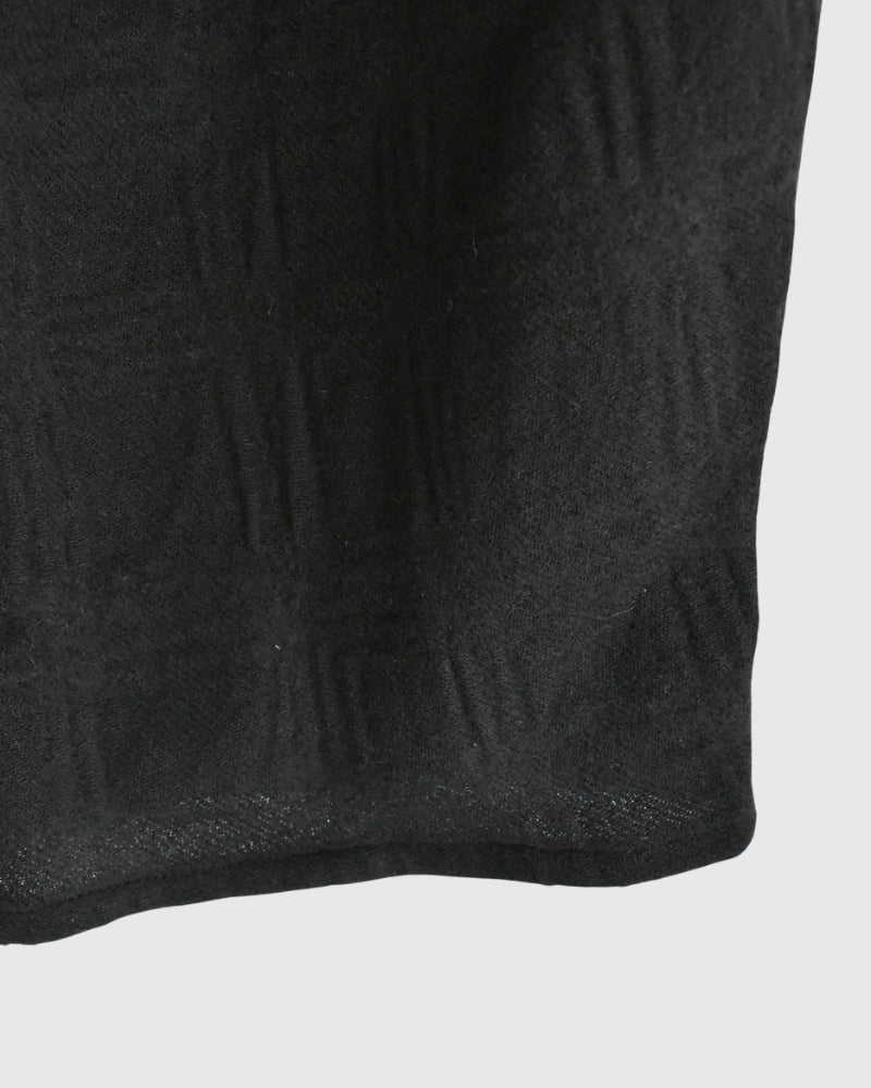 Wool Check Pants in Black