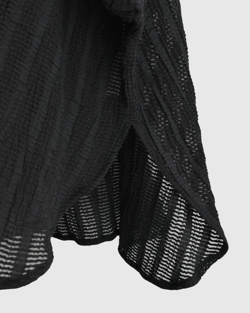 Wide Square Blouse in Black