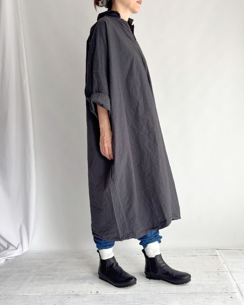Cotton wide silhouette dress in Gray