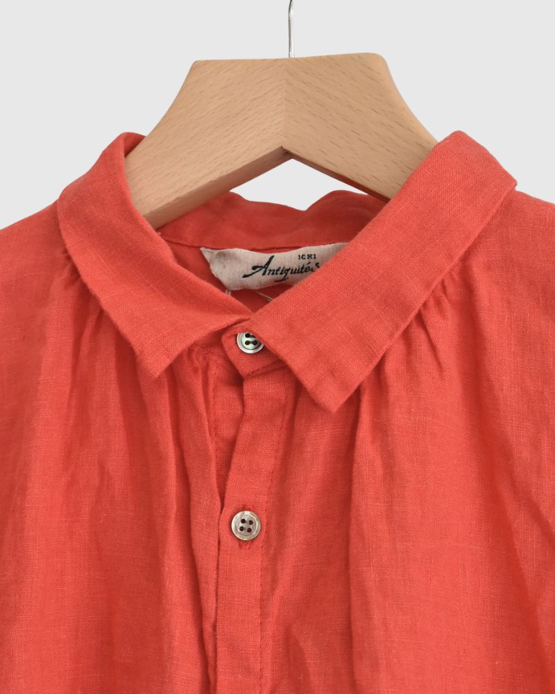 French Linen Shirt in Red
