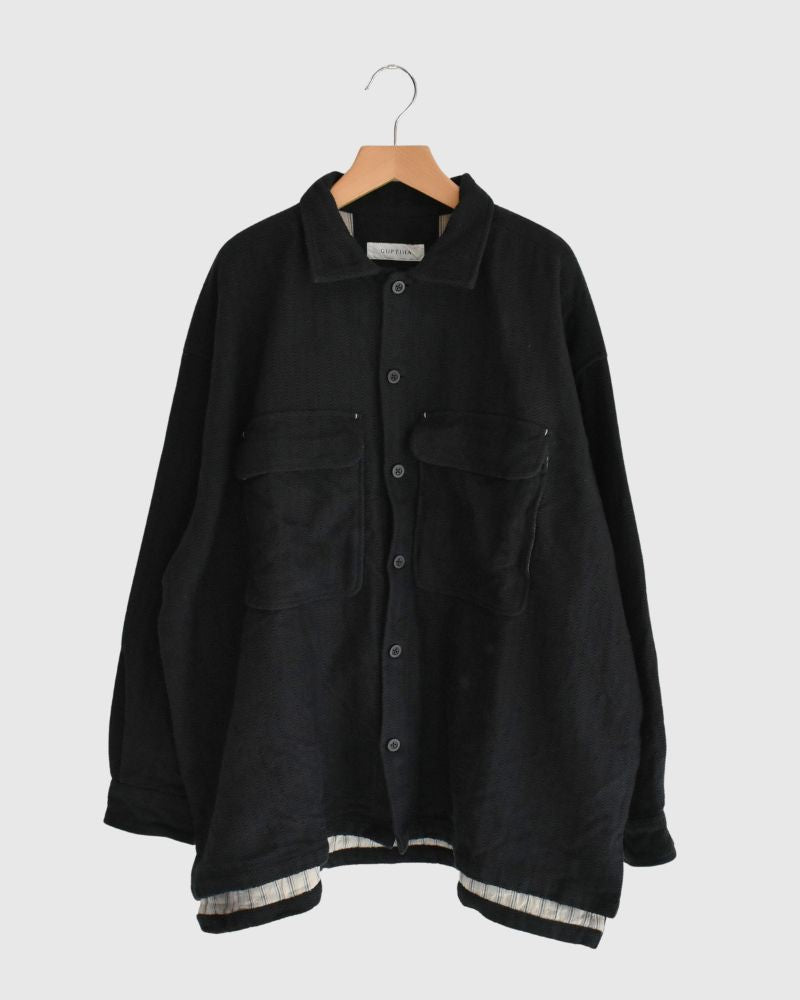 TEORI Cotton Herringbone Jacket in Black