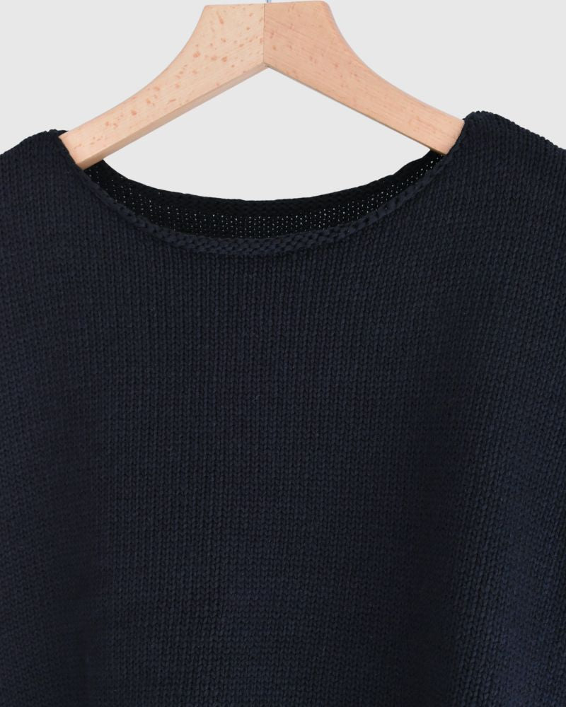 Ribbon knit vest in NavyBlack