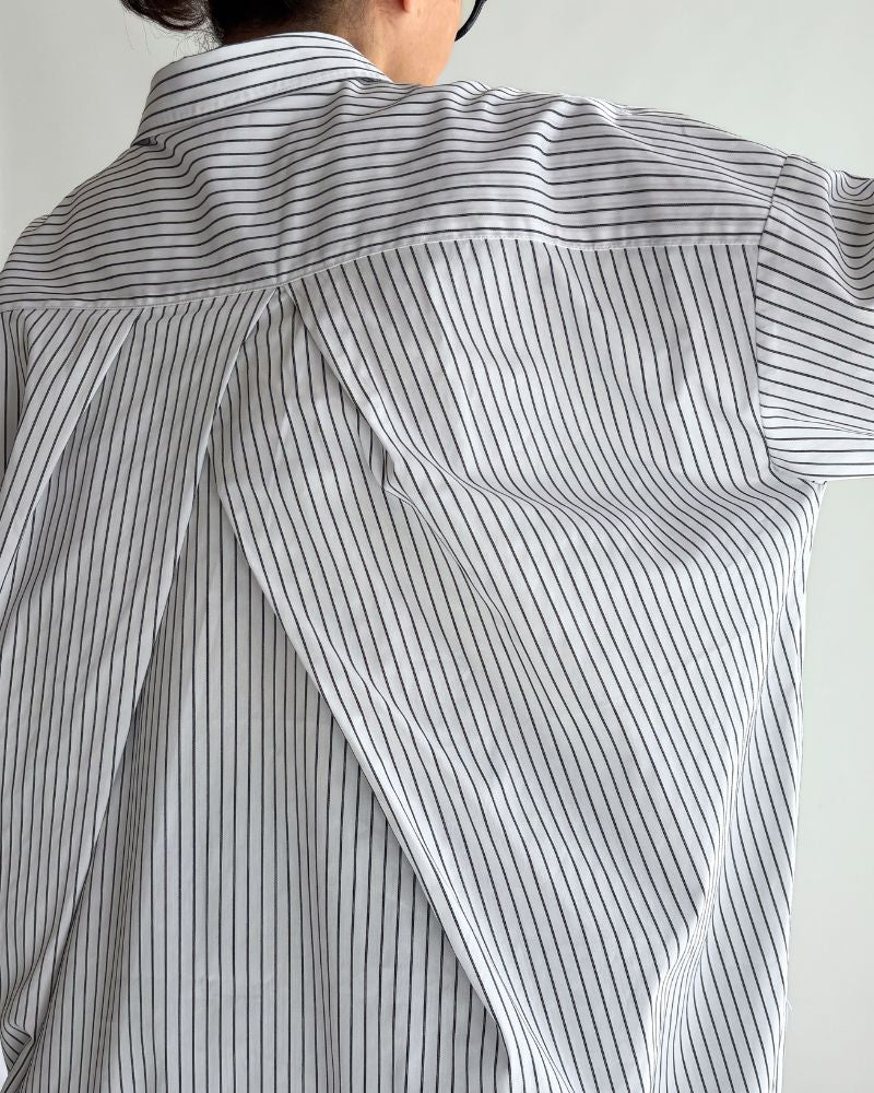 Knit vest layered striped shirt dress 'APOLU' in OffWhite