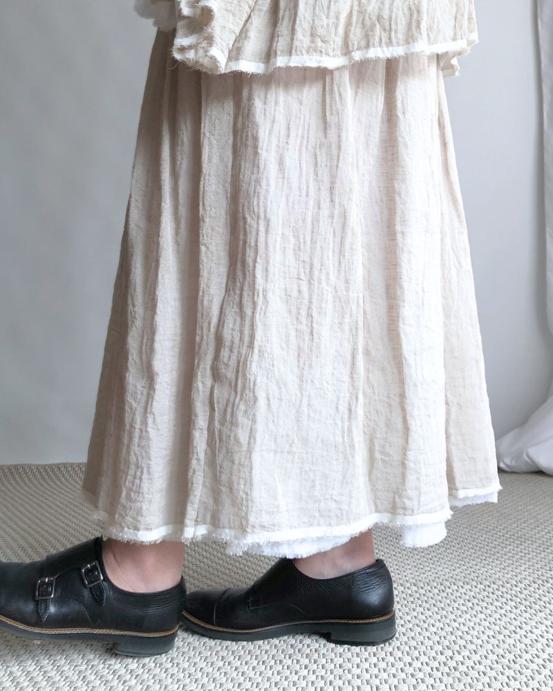 Reversible skirt in Flax/White