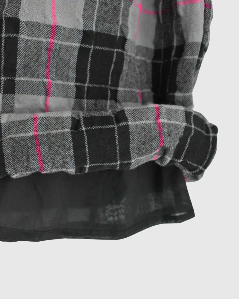 Cotton wool checked pants in Gray