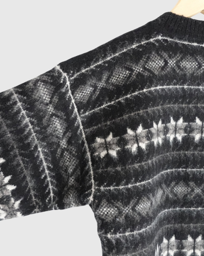 Nordic Knit Cardigan in Black