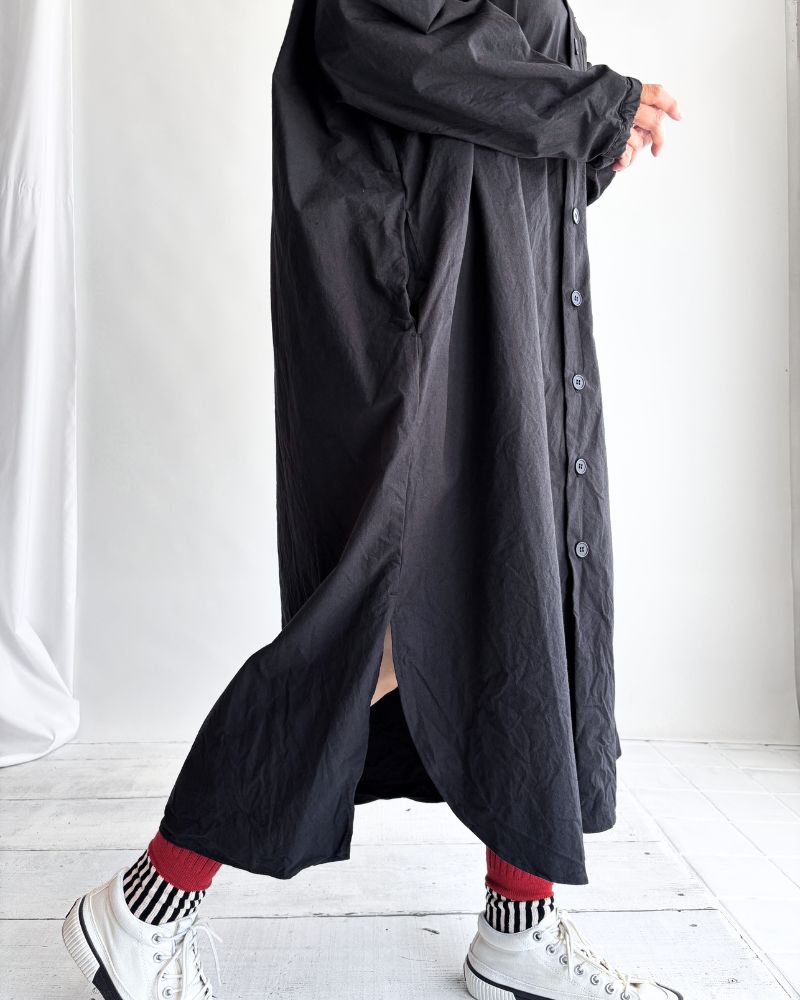 Hooded Coat Dress in Black