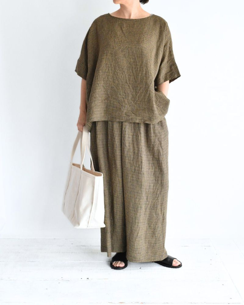 Wide Cuffed T-Blouse in Camel/Black
