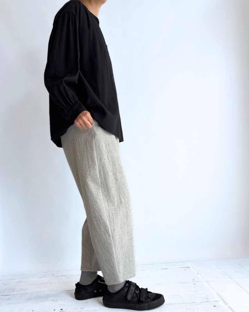 Camille Band Collar Shirt in Black
