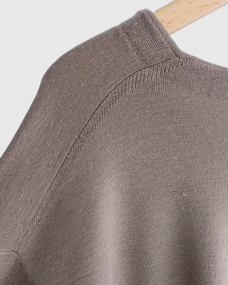 Deep V-Neck Sweater in Mocha
