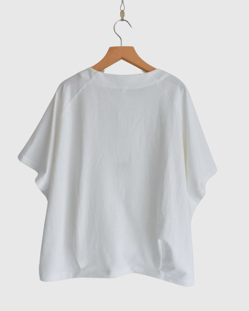 Jacquard × Cut-and-Sewn Top 'SOLIS' in OffWhite – Relaxed
