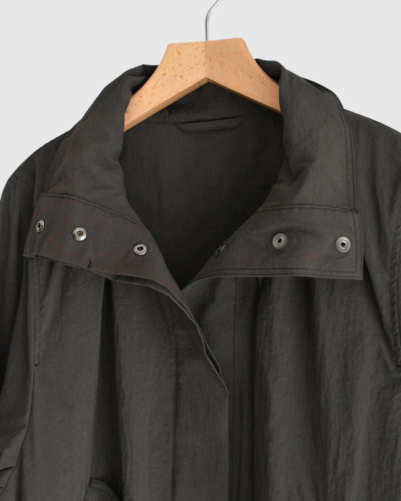 Funnel Neck Jacket in Brown