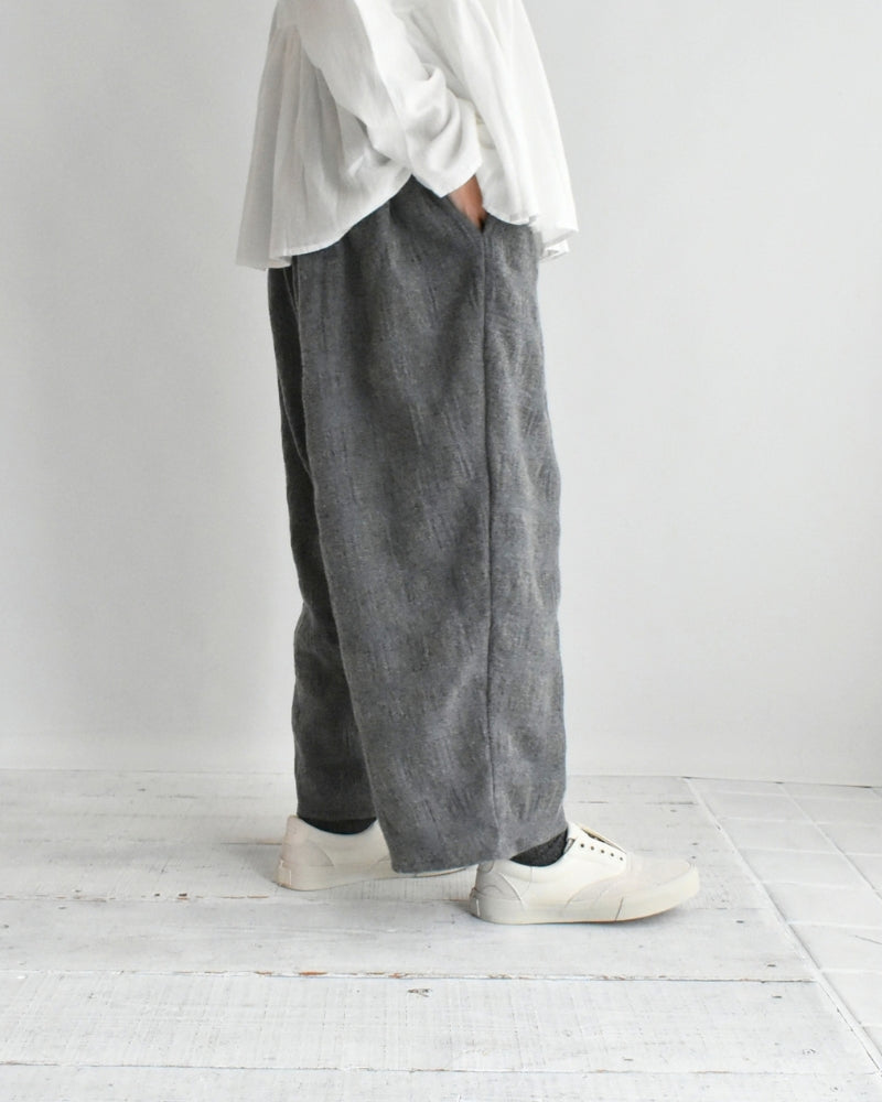 Wool Check Pants in Gray