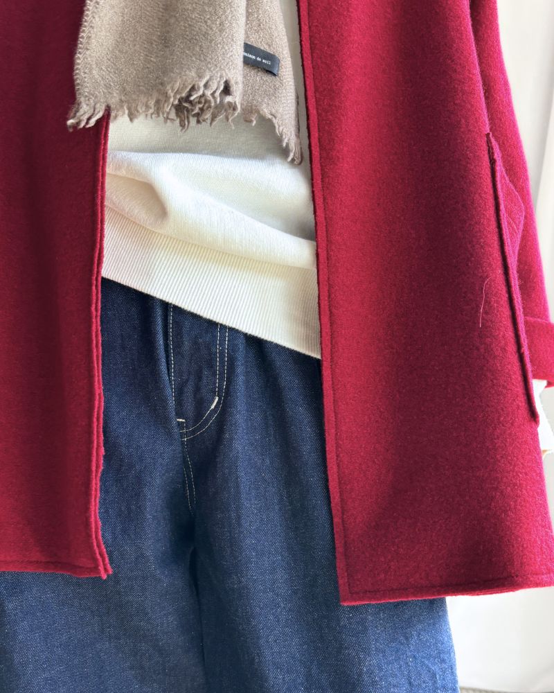 Stand Collar Square Jacket (W/N) in Red