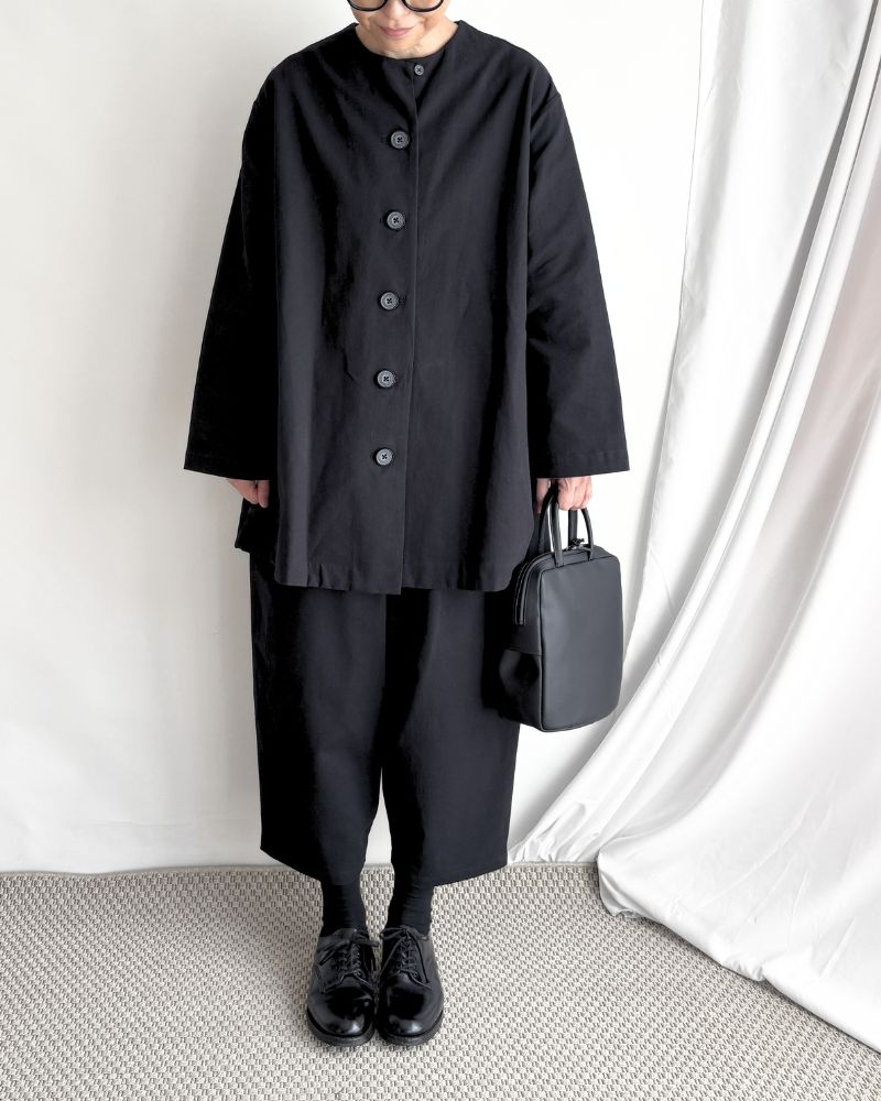 Cotton Washi Square Jacket in Black