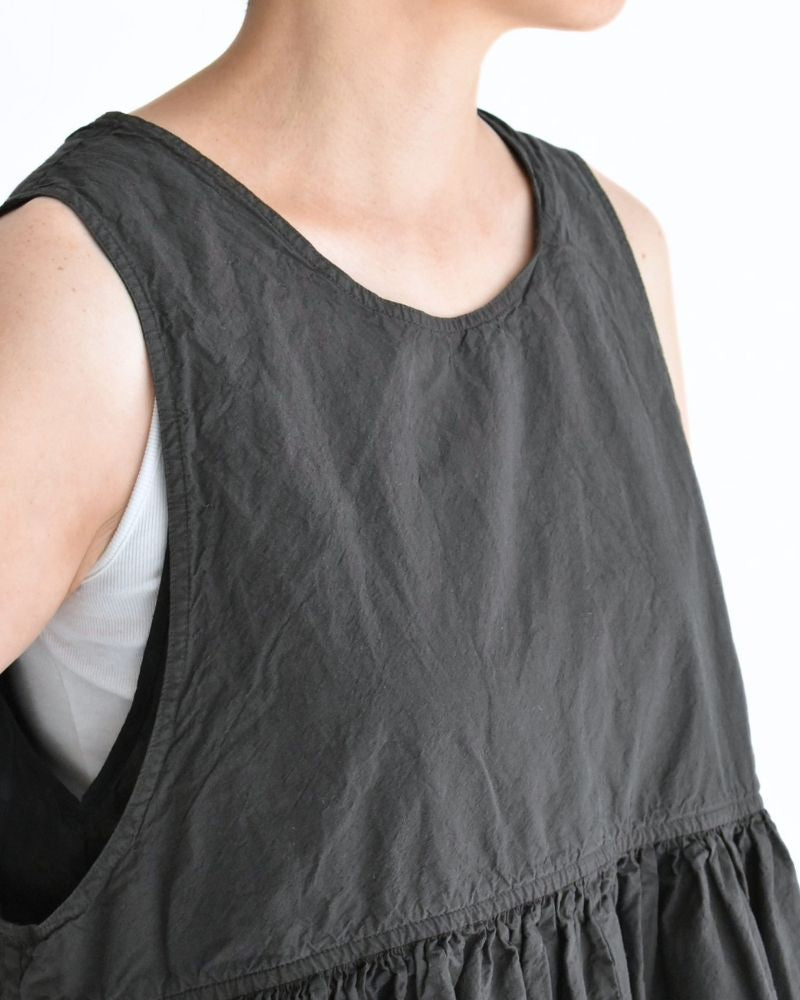 Sleeveless Gathered Top in Dark Brown