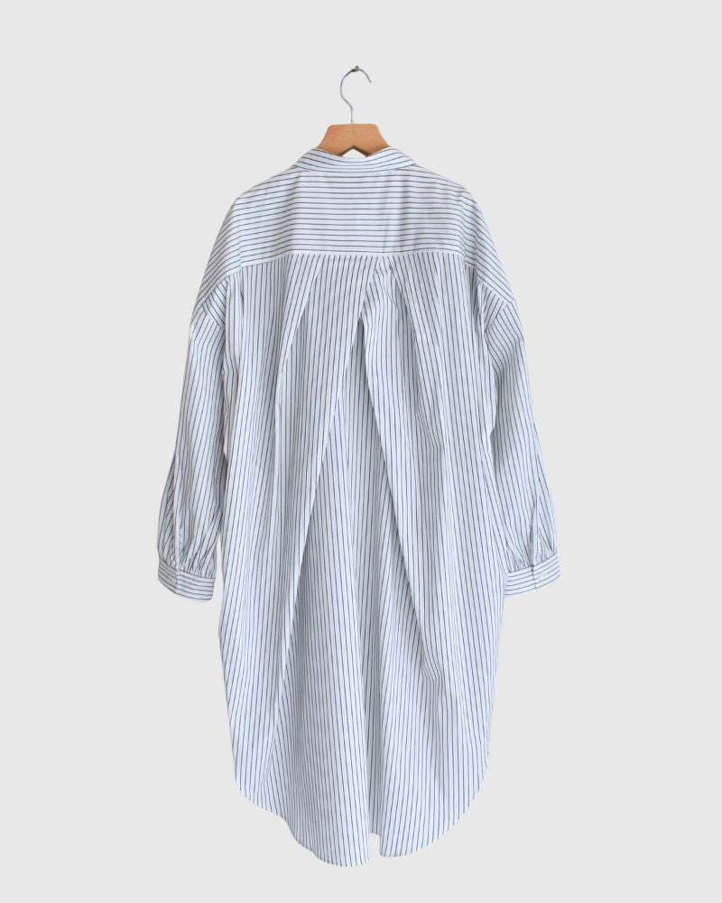 Knit vest layered striped shirt dress 'APOLU' in OffWhite