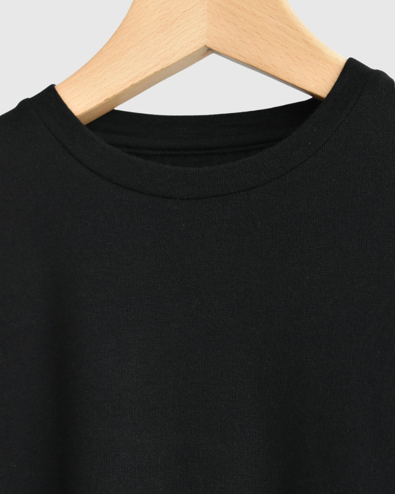 Sheer Jersey Crewneck in Black