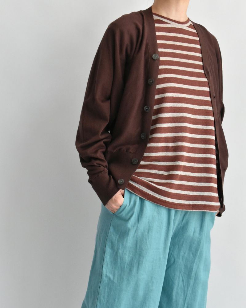 Border Tank Top in Brown/Natural