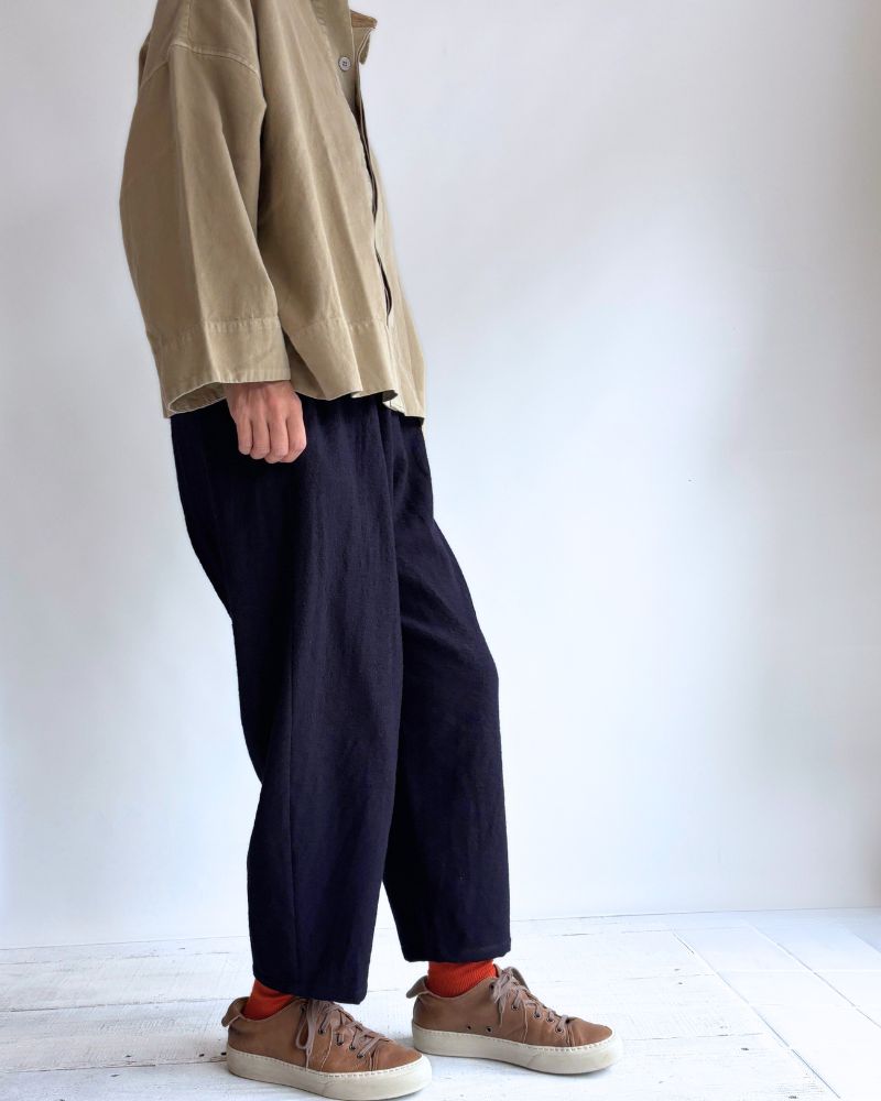 Cocoon Pants (Wool) in Navy