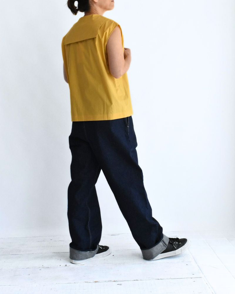 LALA-POPLIN Sleeveless Blouse in Yellow