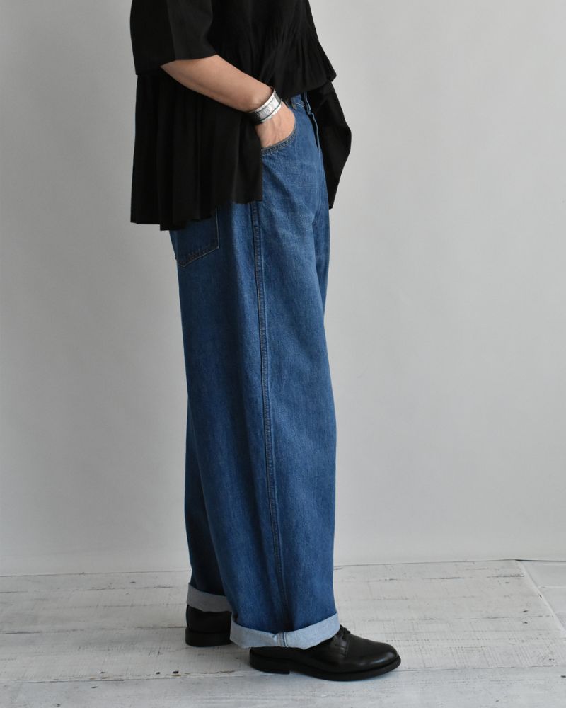 13oz Uneven Yarn Buggy Denim Pants in VintageWash
