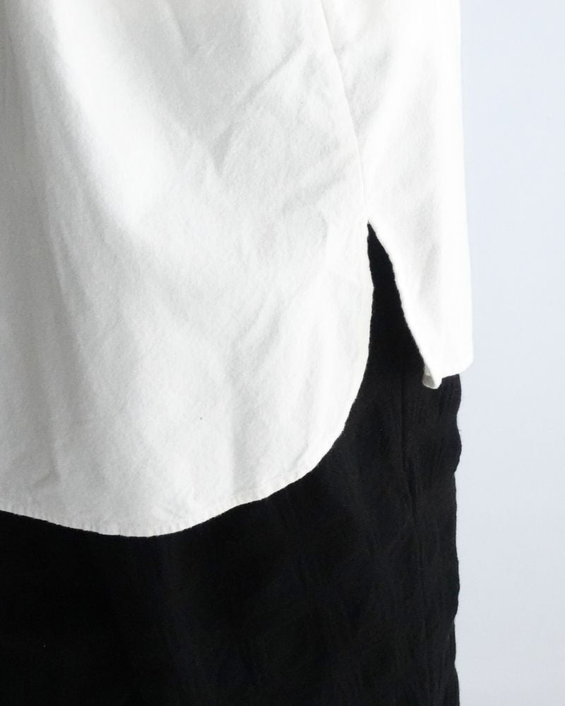 Stand Collar Shirt in White