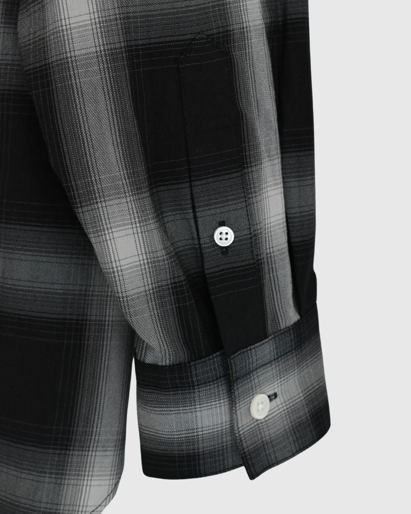 DORIS-W Frill Blouse in GrayCheck