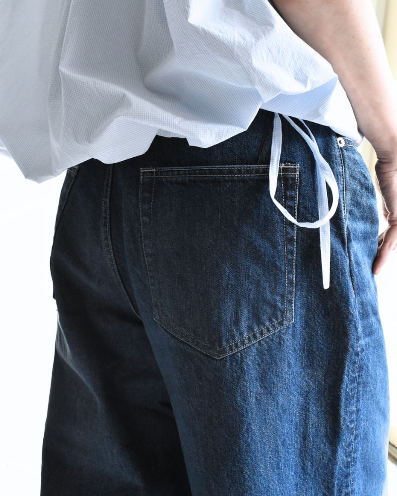 Wide Denim Pants in Indigo