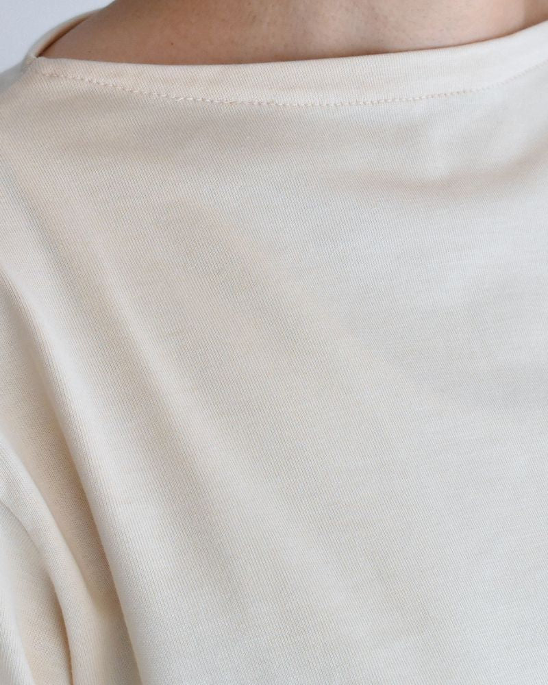 Giza Cotton Basque T-Shirt in Ivory