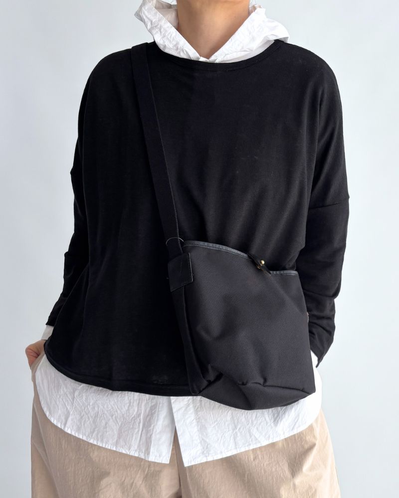 Linen Jersey Pullover in Black