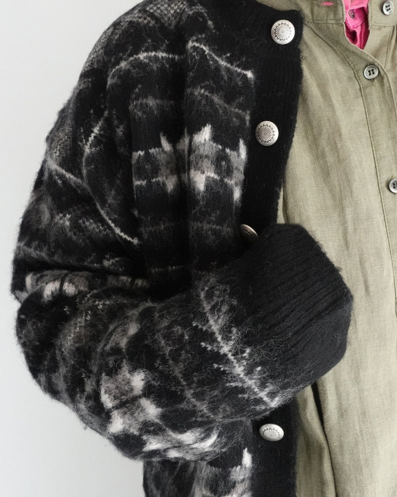 Nordic Knit Cardigan in Black