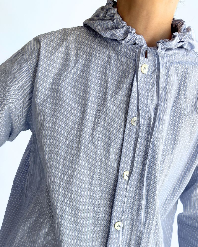 Hoodie shirt in White/Sax Stripe