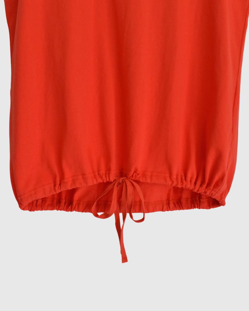 Sleeveless Drawstring T-shirt Orange