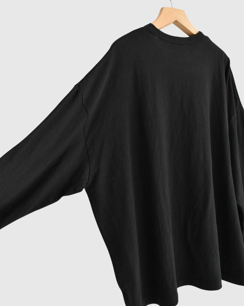 Jersey Loose Pullover in Black