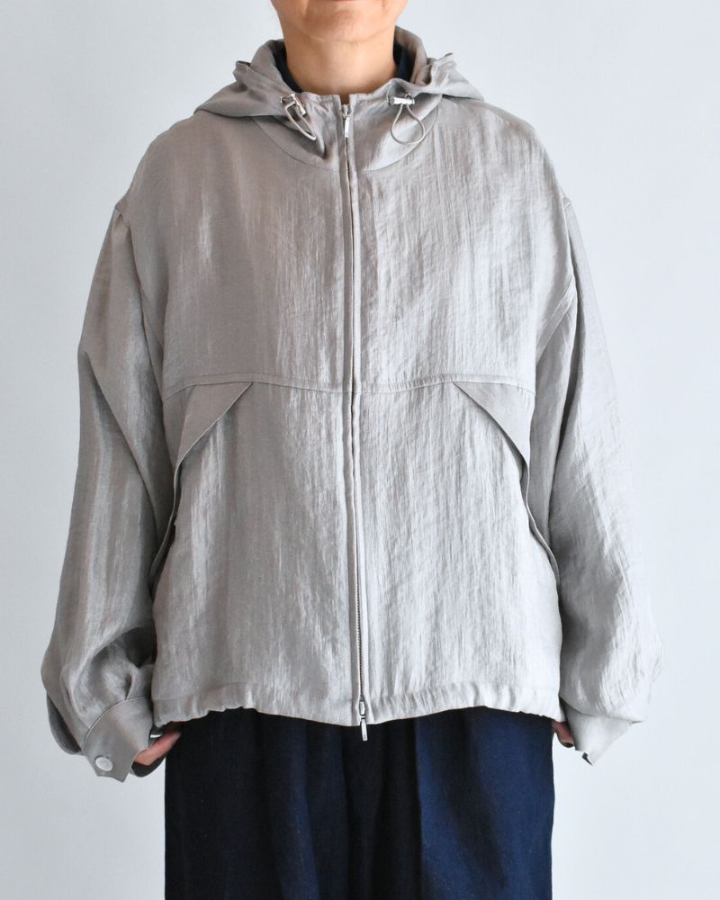 Shiny Hoodie Blouson in LightPurple