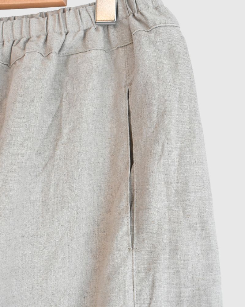 Linen Oval Pants in Beige